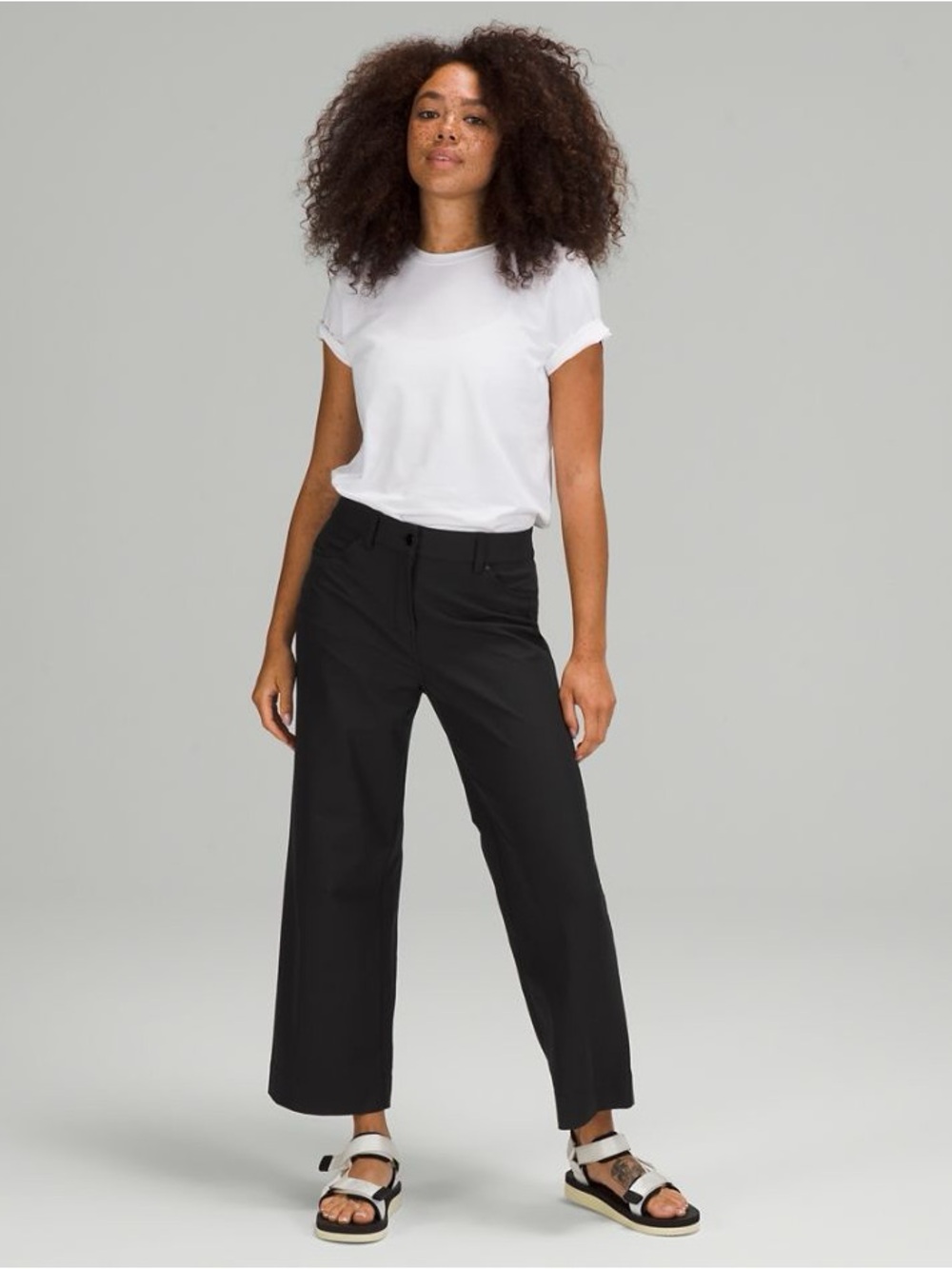 City sleek lululemon athletica Black Wide-Leg Crop Trousers